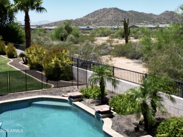7398 W Paso Trl, Peoria, AZ 85383 - view of pool with a mountain view and a fenced backyard