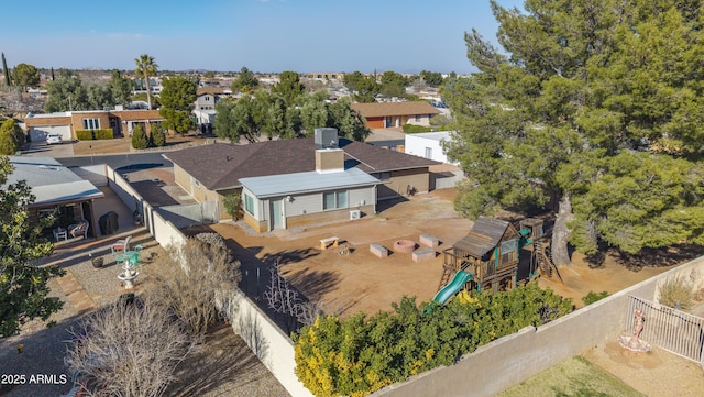 drone / aerial view featuring a residential view