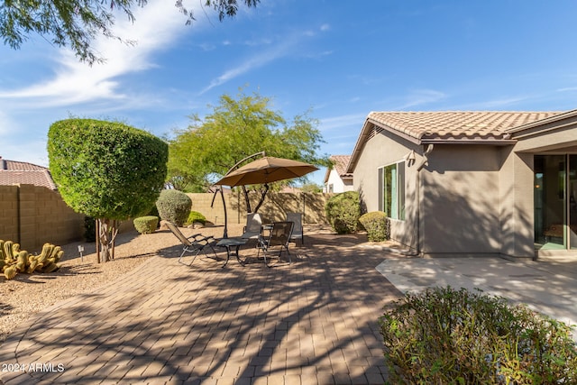 view of yard featuring a patio area