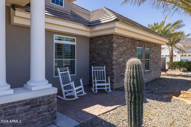 view of patio with covered porch