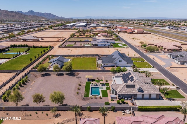 bird's eye view featuring a mountain view