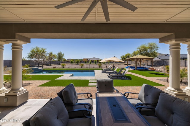 view of patio with a gazebo