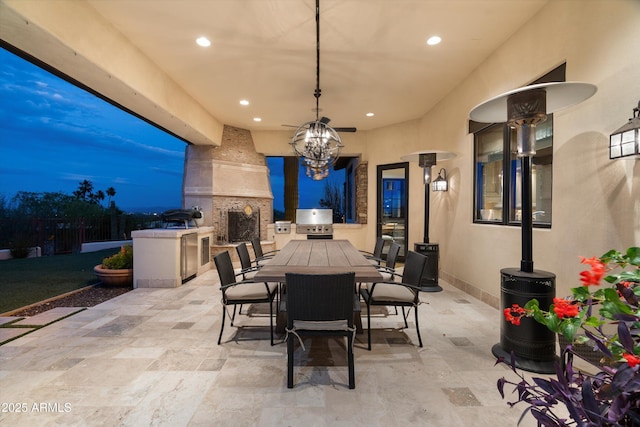 6102 E Sage Dr, Paradise Valley, AZ 85253 - view of patio / terrace featuring outdoor dining space and ceiling fan