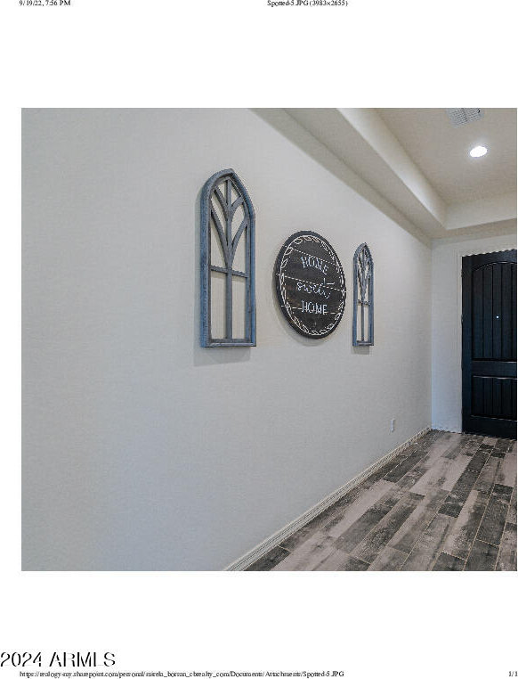 interior space featuring dark hardwood / wood-style floors