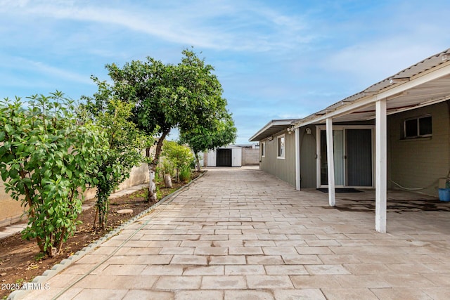 view of patio with fence