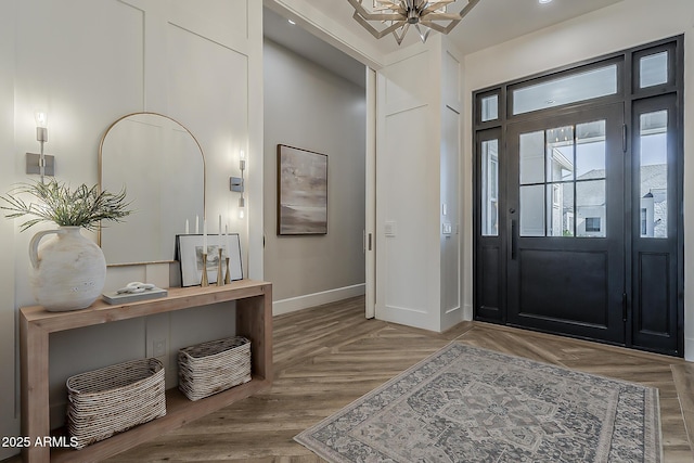 entryway with baseboards