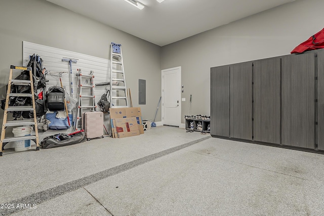 garage with electric panel