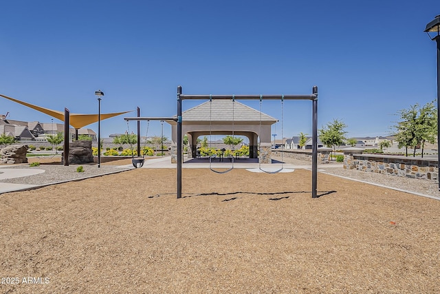 view of play area with a gazebo