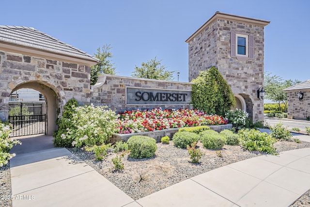 view of community sign