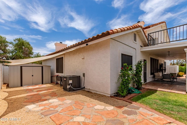 3514 E Desert Willow Rd, Phoenix, AZ 85044 - view of patio / terrace featuring a balcony and cooling unit