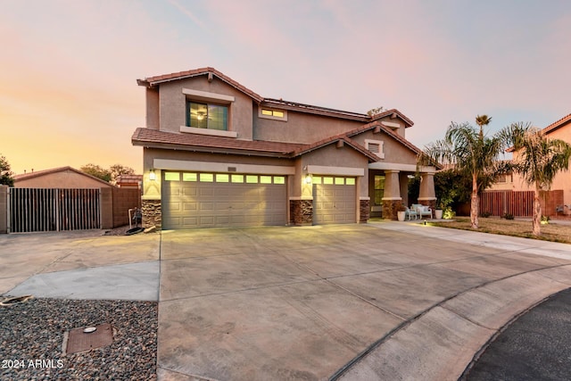 view of front facade with a garage