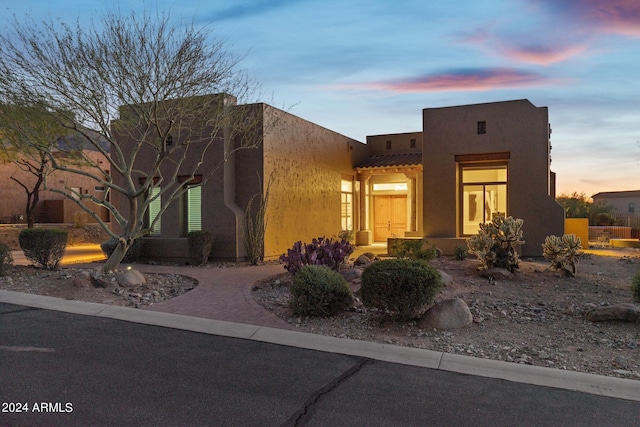 view of pueblo-style home