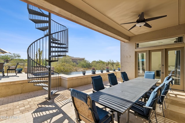 view of patio / terrace with ceiling fan