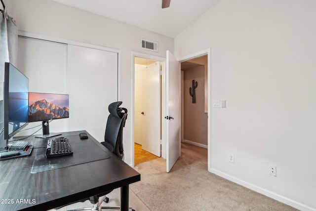 1344 N Brittany Ln, Gilbert, AZ 85233 - carpeted office space featuring baseboards and ceiling fan