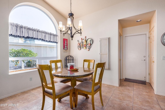 view of tiled dining area