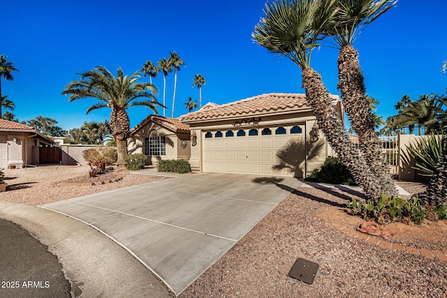 view of front of house with a garage