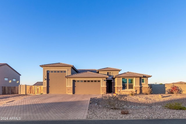 view of front of home featuring a garage