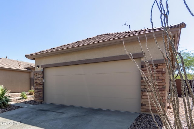 view of garage