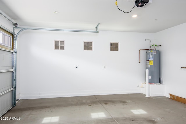4063 E Amoroso Dr, Gilbert, AZ 85296 - garage with electric water heater, a garage door opener, and baseboards