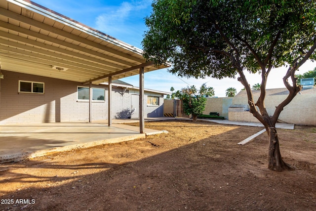 view of yard with a patio area