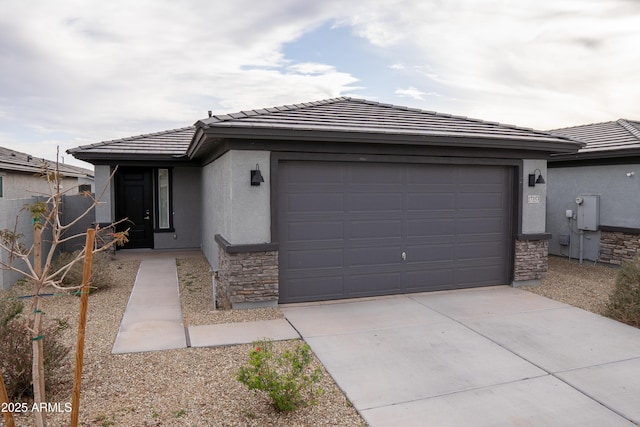 view of front of house with a garage