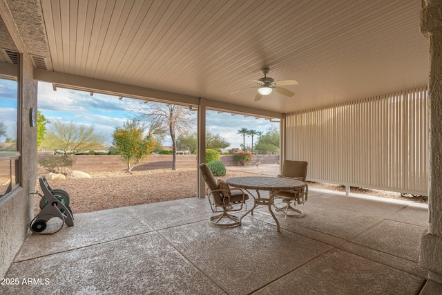 view of patio / terrace featuring ceiling fan