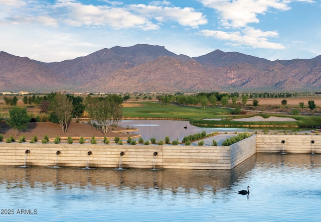 property view of mountains featuring a water view