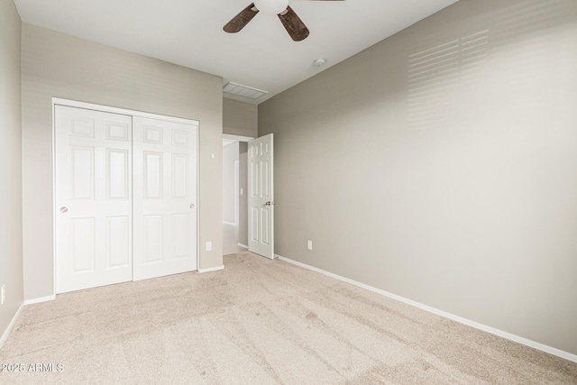 9822 W Caron Dr, Peoria, AZ 85345 - unfurnished bedroom with a closet, carpet, ceiling fan, and baseboards