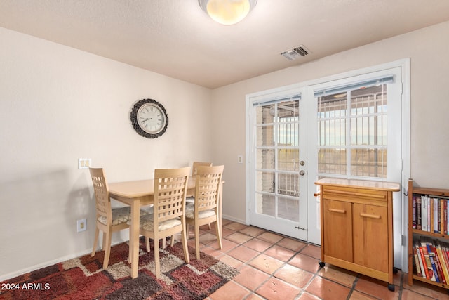 view of tiled dining area