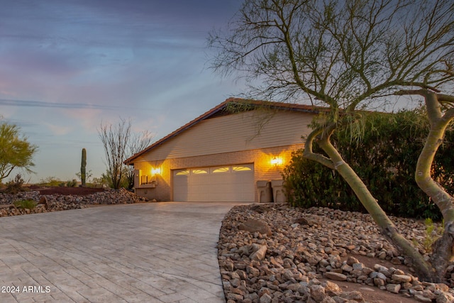 view of front of house featuring a garage