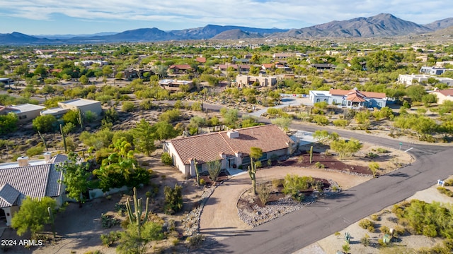 bird's eye view featuring a mountain view