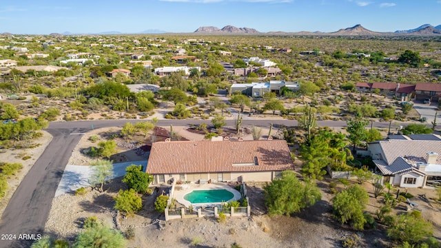 36444 N Stardust Ln, Carefree, AZ 85377 - aerial view of residential area with a mountain backdrop and a pool
