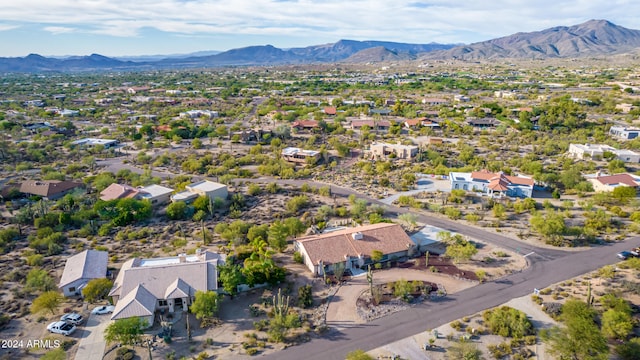 aerial view featuring a mountain view