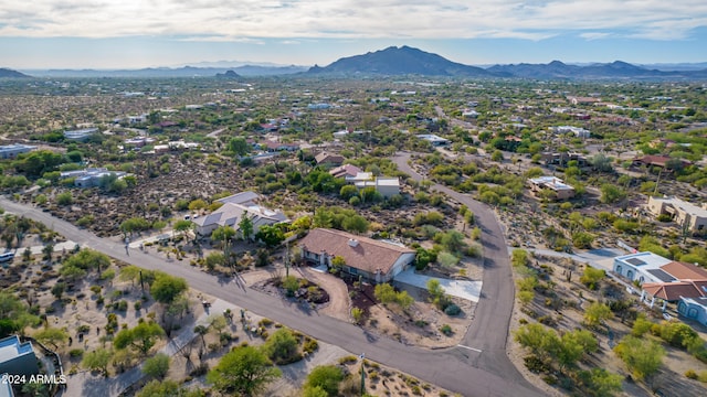 bird's eye view featuring a mountain view