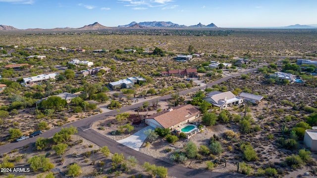 drone / aerial view with a mountain view