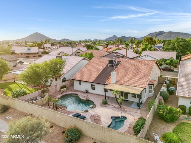 4329 W Electra Ln, Glendale, AZ 85310 - aerial view of residential area with a pool area and a mountainous background