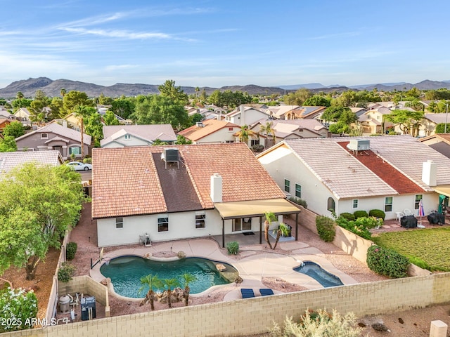 4329 W Electra Ln, Glendale, AZ 85310 - view of pool featuring a residential view, a fenced backyard, and a mountain view