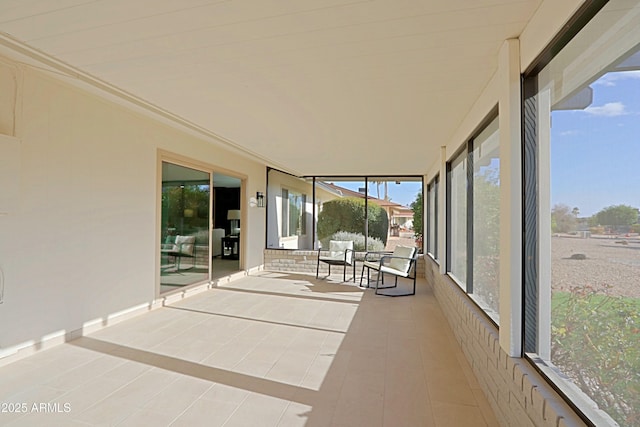 view of unfurnished sunroom