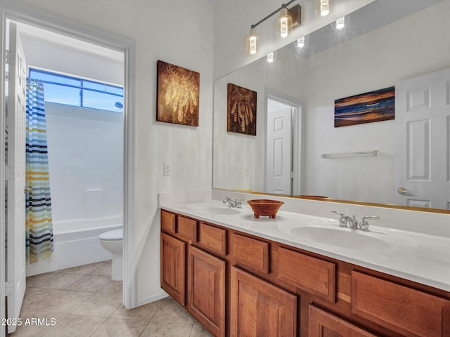 40814 N Majesty Ct, Anthem, AZ 85086 - full bathroom with double vanity, tile patterned floors, and shower / bath combo