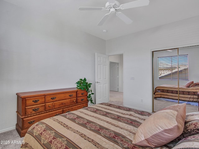 40814 N Majesty Ct, Anthem, AZ 85086 - bedroom featuring light colored carpet, a ceiling fan, and a closet