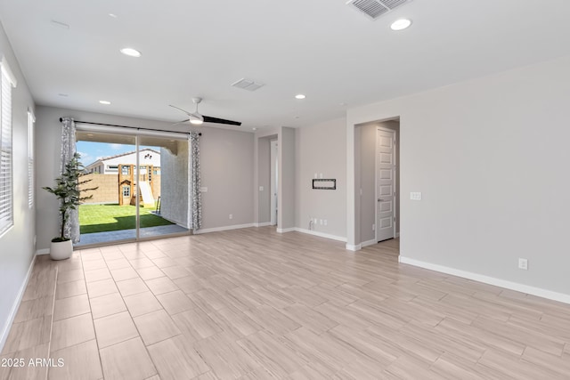 19958 W Turney Ave, Litchfield Park, AZ 85340 - empty room featuring visible vents, baseboards, recessed lighting, and ceiling fan