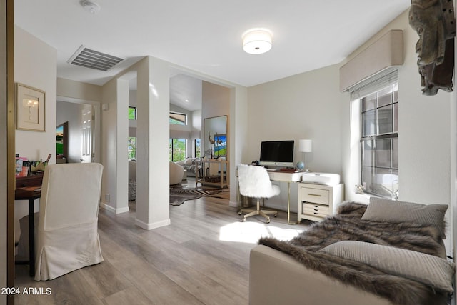 living room featuring light hardwood / wood-style floors