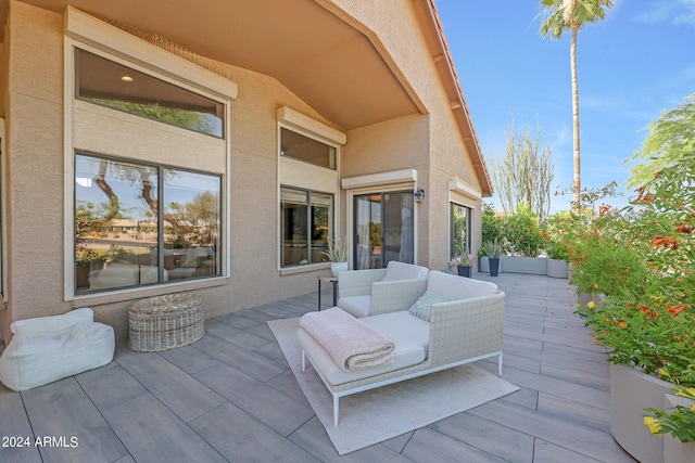 view of patio with an outdoor living space