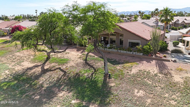 exterior space featuring a mountain view