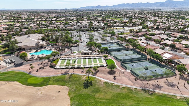 bird's eye view featuring a mountain view