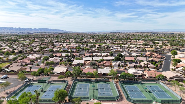 bird's eye view with a mountain view