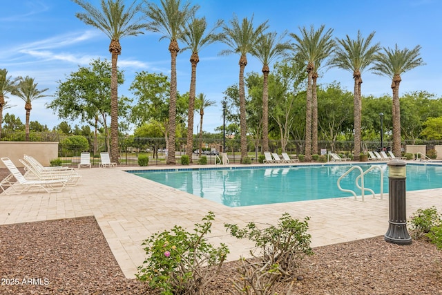 3687 E Leslie Dr, Gilbert, AZ 85296 - community pool with fence and a patio area
