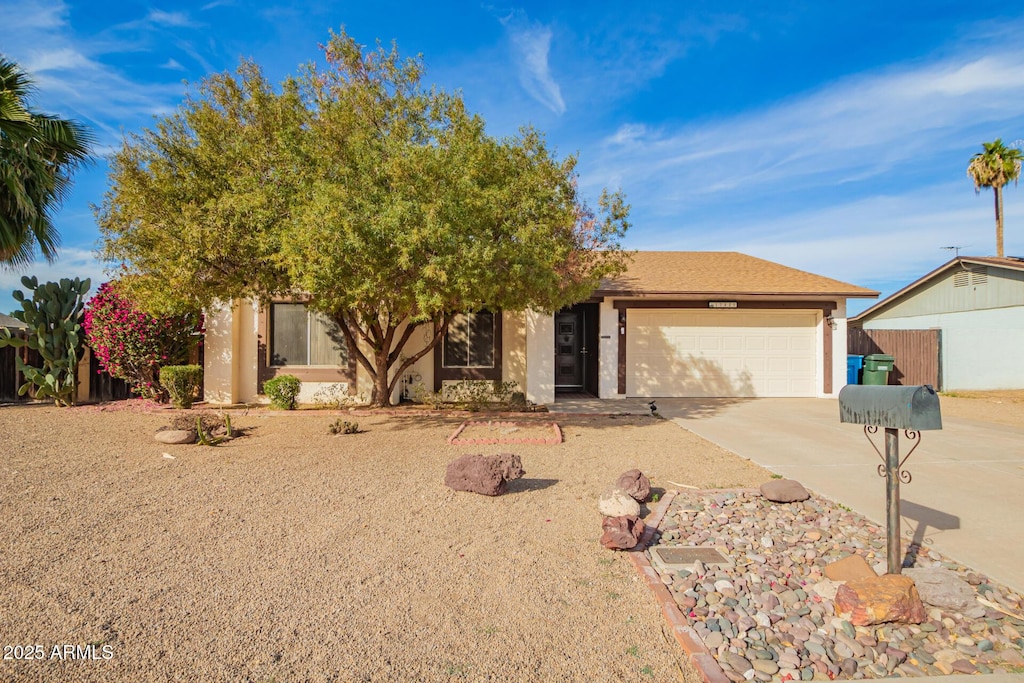 view of front of house with a garage