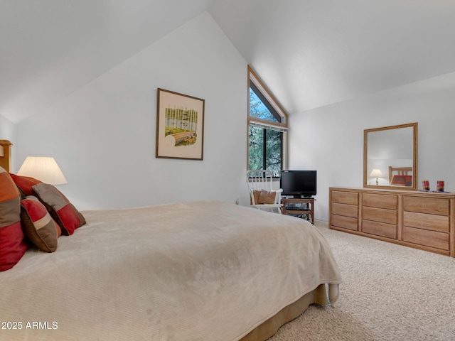 4567 N Juniper Ln, Pine, AZ 85544 - bedroom with lofted ceiling and carpet flooring