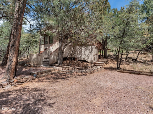 4567 N Juniper Ln, Pine, AZ 85544 - view of side of home with stairway